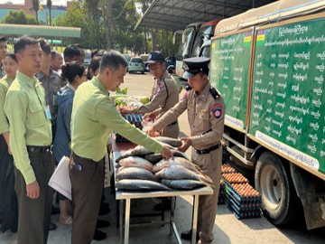 ပြည်ထဲရေးဝန်ကြီးဌာန၊ ဘက်စုံစိုက်ပျိုးမွေးမြူရေးစခန်းမှ ထွက်ရှိသော ဝက်သား၊ ကြက်သား၊ ငါး၊ ကြက်ဥ၊ နွားနို့နှင့် ရာသီသီးနှံဟင်းသီးဟင်းရွက်များအား နေပြည်တော်ရှိ ရုံး/ဌာနများသို့ သက်သာသော ဈေးနှုန်းဖြင့် ရောင်းချပေး