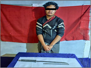 တောင်ကြီးမြို့နယ်၌ ဓားရှည်ကိုင်ဆောင်သွားလာသူ အမျိုးသား တစ်ဦးအား ဖမ်းဆီးအရေးယူ