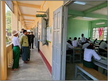  အခြေခံပညာအထက်တန်းကျောင်းများ၌ တက္ကသိုလ်ဝင်စာမေးပွဲဖြေဆိုနေမှု အခြေအနေများအား ကြည့်ရှုစစ်ဆေး 
