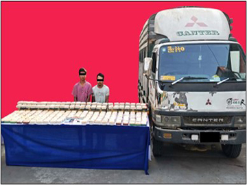 ကချင်ပြည်နယ်၊ မိုးညှင်းမြို့နယ်၌ ငွေကျပ်သိန်း ၁,၁၀၀ တန်ဖိုးရှိ ဘိန်းဖြူများ ဖမ်းဆီးရမိ