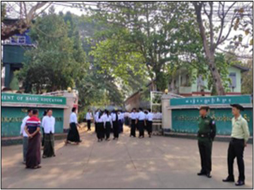 အခြေခံပညာအထက်တန်းကျောင်းများ၌ တက္ကသိုလ်ဝင်စာမေးပွဲဖြေဆိုနေမှု အခြေအနေအား ကြည့်ရှုစစ်ဆေး