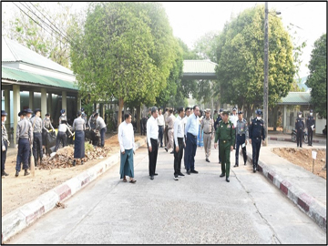 ပြည်ထဲရေးဝန်ကြီးဌာန ဒုတိယဝန်ကြီး ဗိုလ်ချုပ် အောင်ကျော်ကျော် နှစ်(၈၀)ပြည့် တပ်မတော်နေ့အား ကြိုဆိုဂုဏ်ပြုသောအားဖြင့် ပြည်ထဲရေးဝန်ကြီးဌာနရှိ တပ်ဖွဲ့/ဦးစီးဌာနများမှ တပ်ဖွဲ့ဝင်နှင့်ဝန်ထမ်းများက နေပြည်တော်(ခုတင်-၁၀၀၀)ပြည်သူ့ဆေးရုံကြီး၌ စုပေါင်းသန့်ရှင်းရေး လုပ်