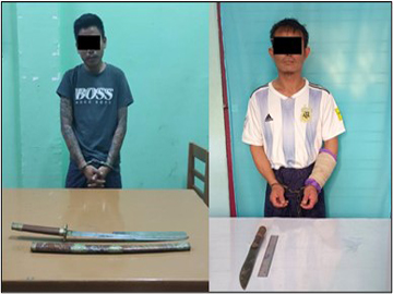 နေပြည်တော်ကောင်စီနယ်မြေ၊ ပျဉ်းမနားမြို့နယ်နှင့် ရှမ်းပြည်နယ်(အရှေ့ပိုင်း)၊ တာချီလိတ်မြို့နယ်တို့၌ ဓားကိုင်ဆောင်သူများအား ဖမ်းဆီးအရေးယူ