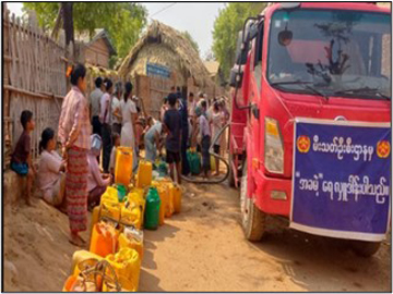 မီးသတ်ဦးစီးဌာနမှ မန္တလေးတိုင်းဒေသကြီး၊ ညောင်ဦးမြို့နယ်အတွင်း သောက်သုံးရေ လိုအပ်လျက်ရှိသော တောင်ဇင်းတိုက်နယ်၊ နပ္ပလင်ကျေးရွာနှင့် ဘုန်းတော်ကျေးရွာတို့သို့ သောက်သုံးရေ သွားရောက်လှူဒါန်းမှု