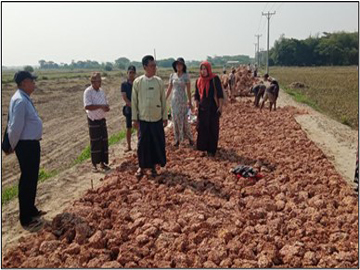 ပဲခူးတိုင်းဒေသကြီး၊ ပဲခူးခရိုင်၊ ကဝမြို့နယ်၊ ဈေးဖလုံကျေးရွာရှိ ကျောက်ချောလမ်းခင်းခြင်းလုပ်ငန်း ဆောင်ရွက်နေမှုအခြေအနေအား ကွင်းဆင်းစစ်ဆေး