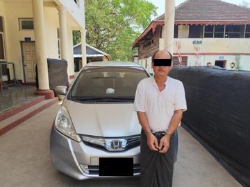 ပဲခူးတိုင်းဒေသကြီး၊ ပေါင်းတည်မြို့နယ်၌ လိုင်စင်မဲ့မော်တော်ယာဉ် တစ်စီး ဖမ်းဆီးရမိ 