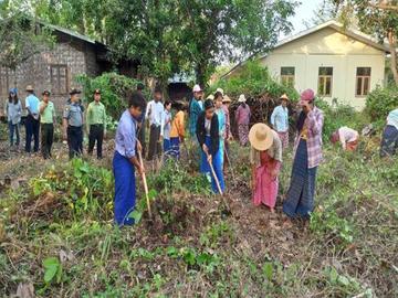 စစ်ကိုင်းတိုင်းဒေသကြီး၊ ကန့်ဘလူခရိုင်၊ ကျွန်းလှမြို့၊ ပျဉ်းမမြိုင်ရပ်ကွက်၊ သစ်ထုတ်လုပ်ရေးကွင်း၌ မြို့နယ်အဆင့်ဌာနဆိုင်ရာများဖြင့် စုပေါင်းသန့်ရှင်းရေးဆောင်ရွက်မှု