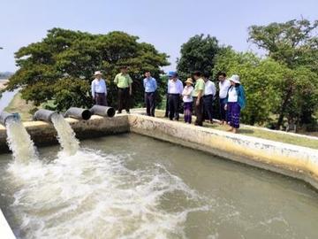 မကွေးတိုင်းဒေသကြီး၊ မင်းဘူးခရိုင်၊ မင်းဘူးမြို့နယ်၊ အိုင်းမရေလွှဲဆည်၊ ကျောက်စံဆိုလာလျှပ်စစ်ရေတင်လုပ်ငန်းမှ ရေပေးဝေမှုအခြေအနေနှင့် နွေစပါး၊ နွေနှမ်းသီးနှံများ အောင်မြင်စွာဖြစ်ထွန်းမှုအခြေအနေများအား ကွင်းဆင်းစစ်ဆေး