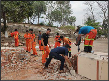 ငလျင်လှုပ်ခတ်မှုကြောင့် ထိခိုက်ပျက်စီးဆုံးရှုံးမှုဖြစ်ပွားခဲ့သောဒေသများတွင် ရှာဖွေကယ်ဆယ်ရေးလုပ်ငန်းများဆောင်ရွက်မှု