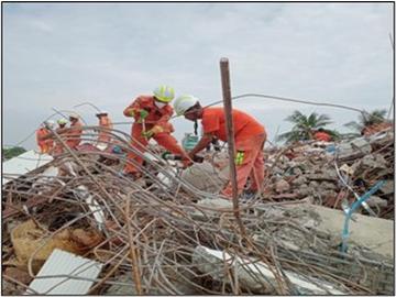 ငလျင်လှုပ်ခတ်မှုကြောင့် ထိခိုက်ပျက်စီးဆုံးရှုံးမှုဖြစ်ပွားခဲ့သောဒေသများတွင် မီးသတ်ဦးစီးဌာနမှ  ရှင်းလင်းရေးလုပ်ငန်းများဆောင်ရွက်မှု 