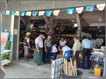 ရန်ကုန်တိုင်းဒေသကြီး၊ မင်္ဂလာဒုံခရိုင်၊ ရွှေပြည်သာမြို့နယ်ရှိ ဆောက်လုပ်ရေးလုပ်ငန်းသုံးပစ္စည်းဆိုင်များအား ဈေးနှုန်းမြှင့်တင်ရောင်းချခြင်းရှိ/မရှိ ကွင်းဆင်းစစ်ဆေး