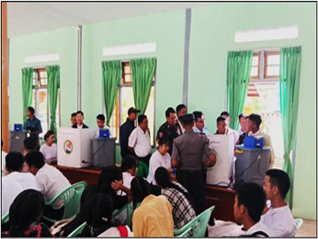 ရှမ်းပြည်နယ်၊ မိုင်းတုံခရိုင်၊ မိုင်းတုံမြို့နယ်အထွေထွေအုပ်ချုပ်ရေးဦးစီးဌာနအစည်းအဝေးခန်းမ၌ ရွေးကောက်ပွဲအတွက် မဲရုံမှူး၊ ဒုမဲရုံမှူးများအား မြန်မာအီလက်ထရောနစ်မဲပေးစက် ကိုင်တွယ် အသုံးပြုနည်းသင်တန်းနှင့် လက်တွေ့သရုပ်ပြမဲပေးခြင်း ဖွင့်ပွဲအခမ်းအနားကျင်းပ