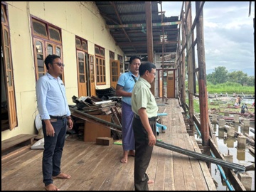 ရှမ်းပြည်နယ်၊ ကလောခရိုင်၊ ညောင်ရွှေမြို့နယ်၌ ငလျင်ဒဏ်ကြောင့် ထိခိုက်ပျက်စီးသွားသည့် နေရာများ ပြုပြင်ဆောင်ရွက်နေမှုအခြေအနေအား ကြည့်ရှုစစ်ဆေး
