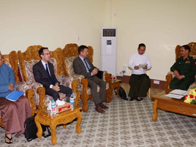 ICRC ၏ မြန်မာနိုင်ငံဆိုင်ရာဌာနေကိုယ်စားလှယ် Mr. JurgMontani ဦးဆောင်သောကိုယ်စားလှယ်အဖွဲ့အား တွေ့ဆုံ